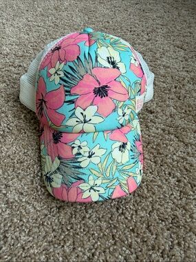 Billabong Floral Trucker Cap - Aqua, Pink & Cream